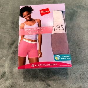 Hanes Women's Boyfriend Cotton Stretch Mid-Thigh Briefs - XL